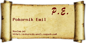 Pokornik Emil névjegykártya