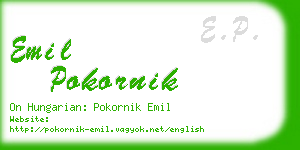 emil pokornik business card